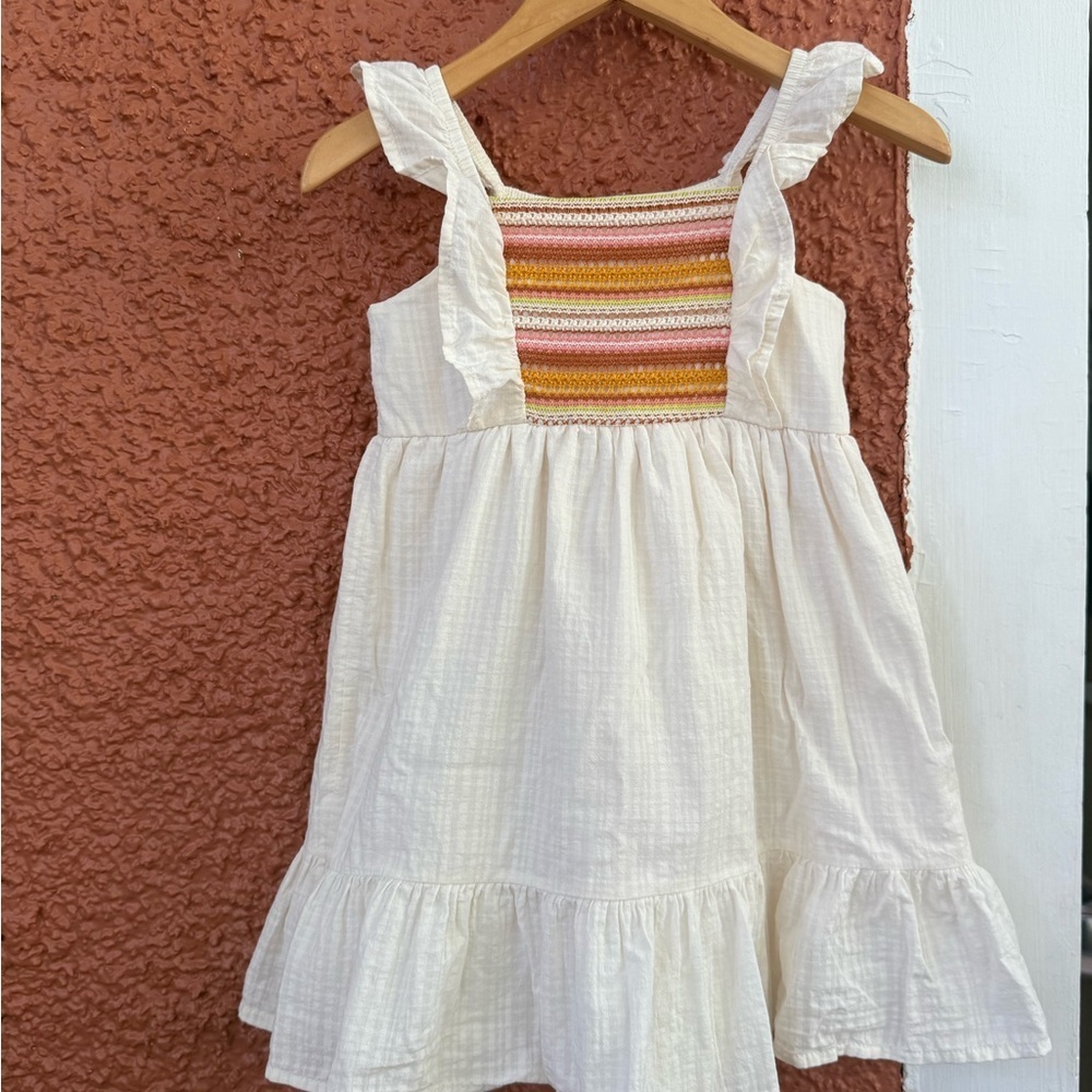 Wonder Nation Toddler Girl Spring Summer Smocked Dress Cotton Lined Boho 4T